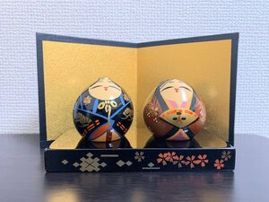 □△ 美品 大内人形 雛人形 漆器 伝統工芸 民芸品 紙箱 (S0514)