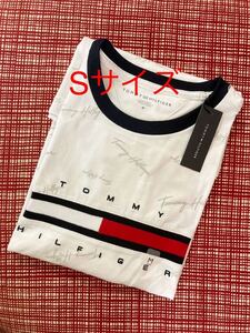 レア新品 大人気 TOMMY HILFIGER トミーヒルフィガー 半袖ロゴTシャツ　ホワイト S