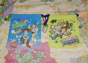 ☆Disney☆TOY STORY☆WOODY☆BUZZ☆トイストーリー☆ウッディ・バズ・レックス・グリーンメン・ブルズアイ☆袋☆巾着☆セット☆ディズニー