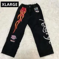 XLARGE エクストララージ 炎 ファイヤーフレイム ズボン バルーン デニム