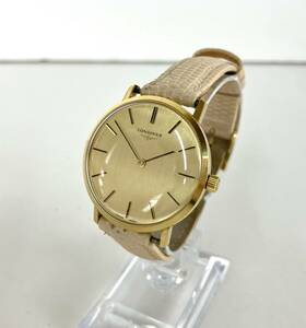 【ST112】 稼動品 LONGINES ロンジン ラウンド 手巻き ゴールド文字盤 2針 ヴィンテージ レディース 腕時計 φ55.0〜φ40.8 