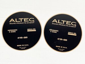 ALTEC LANSING 416-8B プレート 2枚 [11009]