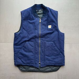 80s 90s カーハート　ベスト　ネイビー　L TALL 美品　レア Carhartt USA製