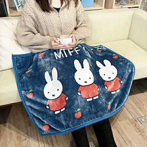 ミッフィー アップルミッフィー ひざ掛け ブランケット あったか miffy ブルー