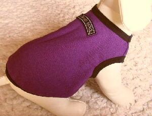 犬服Q40-DS■DSサイズ■ダックスS等小型犬用ミニ裏毛トレーナーワッペンTシャツ＊紫色ハンドメイド