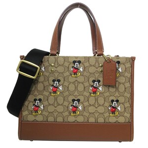 コーチ ハンドバッグ COACH X DISNEY シグネチャー ジャカード ミッキー プリント 2WAY CM198 B4R3U コラボ商品 レディース