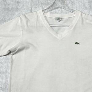 LACOSTE SPORT Vネック 半袖 Tシャツ ラコステ スポーツ　　日本ライセンス 正規品 ワニ ワンポイント ホワイト ショートスリーブ 玉10484