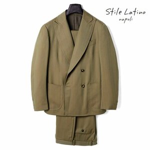 ◆【Stile Latino(スティレラティーノ)/春夏/ウールヘリンボーンソラーロ4Bダブルスーツ(EMILIO)】[stl2370181-46]