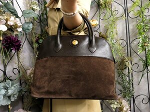 ●超美品●FENDI フェンディ●ヤヌス神●リザード 型押し スエード レザー 本革●ハンド バッグ●ブラウン●G金具●B5 収納 書類●Js51944