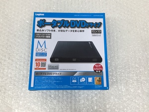 美品 Logitec ポータブルDVDドライブ LDR-PMJ8U2LBK （管：2A3-M16）