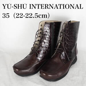 EB5367*Y-SH INTERNATIONAL*ユウ・シュウインターナショナル*レディースショートブーツ*35（22-22.5cm）*茶系