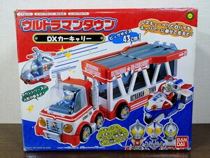 【ジャンク】ウルトラマンタウン DXカーキャリー　バンダイ ミニカー 円谷プロ おもちゃ 子供玩具 レスキューヘリ 白バイ フィギュア　