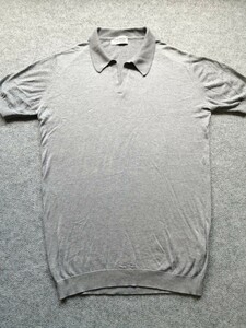 JOHN SMEDLEY ジョンスメドレー 30Gシーアイランドコットン ヘンリーネック ニット Silver シルバー