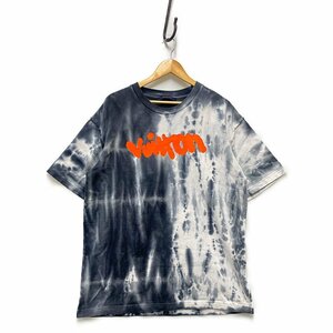 美USED品　LOUIS VUITTON インサイドアウト タイダイ ロゴ プリント Tシャツ 半袖 グレー系 サイズXL 正規品