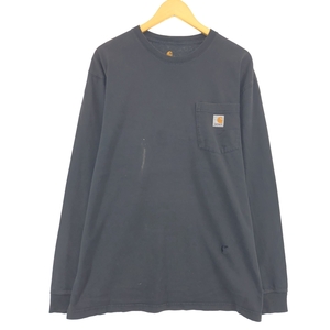 古着 カーハート Carhartt ORIGINAL FIT 無地ポケットロングTシャツ ロンT メンズL /eaa432317