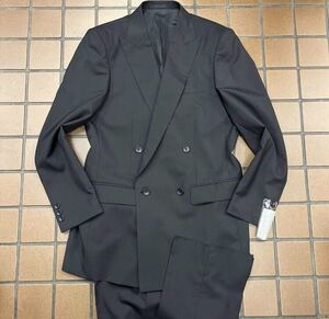 新品☆王道【A5 M相当★超軽量タイプ】4Bダブルスーツ 礼服 メンズスーツ ブラックフォーマル 背抜き 冠婚葬祭 喪服 黒 セットアップ