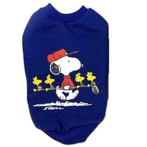 激安即決★スリーアローズ PEANUTS スヌーピー ゴルフ トレーナー 3号 (M) ブルー★新品 犬服 SNOOPY