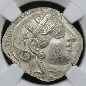 【1円スタート MS鑑定！】 古代ギリシャ アッティカ アテネ 440-404BC テトラドラクマ銀貨 フクロウ 女神アテナ NGC アンティークコイン