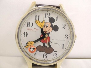 【動作確認済】Disney Time QUARTZ ディズニー タイム クオーツ ミッキーマウス 腕時計型 掛け時計 壁時計 柱時計 インテリア/60サイズ