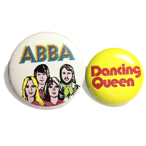 32mm&25mm 2個セット ABBA アバ Dancing Queen ダンシングクィーン イラスト