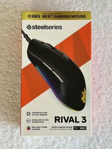 新品未使用 SteelSeries RIVAL3 62513 マウス ブラック USB ゲーミングマウス 有線 軽量 低遅延 メカニカルスイッチ 黒