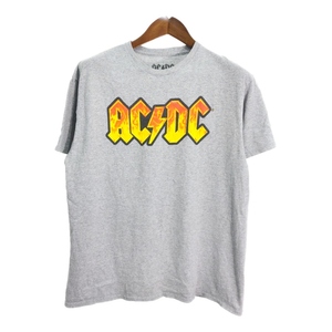 ACDC エーシーディーシー 半袖シャツ バンドT ロゴ ライトグレー (メンズ L) 中古 古着 R0337