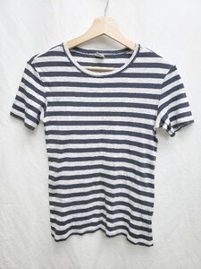 ◇ ⊂ PETIT BATEAU プチバトー ボーダー 半袖 Tシャツ カットソー サイズXS グレー　ネイビー レディース P