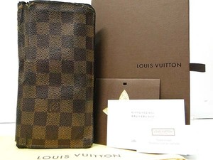 ●本物 LOUIS VUITTON ルイヴィトン ダミエ 二つ折りファスナー長財布 N63168 ポルトフォイユ ブラザ 難あり