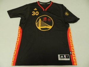 珍品！■adidas/アディダス製！【NBA！■ ウォリアーズ！★ステフィン・カリー＃30！★猴/サル！勇士！】スイングマン・ジャージ！/Lサイズ