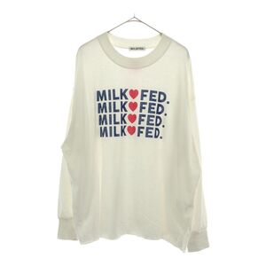 ミルクフェド 長袖 Tシャツ one ホワイト MILKFED. ロンＴ レディース