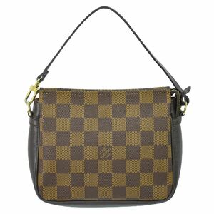 本物 ルイヴィトン LOUIS VUITTON LV トゥルースメイクアップ ダミエ エベヌ アクセサリーポーチ ハンドバッグ ブラウン N51982