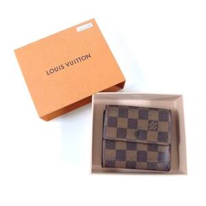 【中古・美品】ルイヴィトン LOUIS VUITTON ダミエ お財布 (エベヌ) ウォレット 二つ折り 小 SMALL サイズ (#DQWZW)