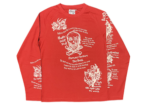 BLOOD MESSAGE 完売商品！ ロングTシャツ　 RED 38サイズ 撮影サンプル BLLT-150