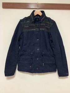 そ1219 HILFIGER DENIM ヒルフィガーデニム フィールドジャケット M-65 レディース M ネイビー