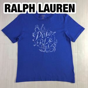 RALPH LAUREN ラルフローレン 半袖Tシャツ ユースサイズ M ブルー プリント