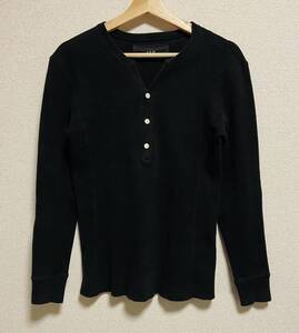 美品 AKM HEAVY THERMAL L/S HENRY サイズS サーマル ロンTシャツ 黒 ワッフル