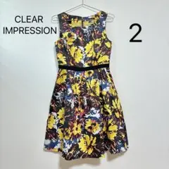 CLEAR IMPRESSION ノースリーブフレアワンピース 2（M） 花柄