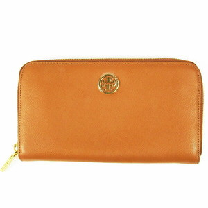 【未使用】【中古】Tory Burch トリーバーチ ラウンドファスナー 長財布 ブラウン系