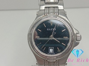 グッチ GUCCI レディース 腕時計 デイト 9040L ブラック 黒 SS ロゴ アナログ クォーツ QZ ヴィンテージ オールド 【中古】 bt2789