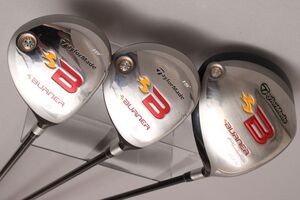 テーラーメイド ドライバー&フェアウェイウッド 3本セット《1W/3W/5W》TaylorMade BURNER PLUS《R》REAX シャフト美品 ゴルフ ＃180※G416