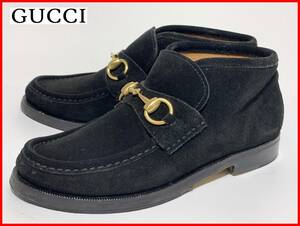 即決 GUCCI グッチ 35.5≒22.5cm デザートブーツ 黒 ブラック スエード レディース mcu