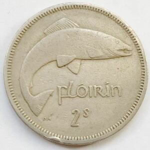 海外コイン　アイルランド　1フローリン/2シリング　1963年