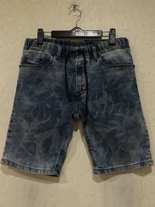 ※DIESEL ディーゼル WAYKEESHORT-NE ストレッチ JOGG 総柄 ジョグジョガーショートハーフデニムパンツ インディゴ イタリア製 28 BJBC.H