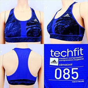 KE1-R84☆//adidas/アディダス♪techfit*快適な谷間＆背中メッシュ*スポーツ補正ブラ※一番安価な送料はゆうパケットなら250円♪