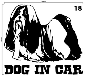 自作カッティングステッカー DOG IN CAR / ドッグインカー パターン 18 180×200mm ネコポス対応可 ステッカー 商品同梱可 新品[S-215]