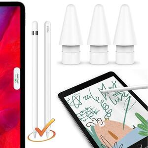 送料無料 AHASTYLE アップル Pencil 1/Pencil2対応 2H交換用 ペンチップ ３個入り 携帯用クリアケース付 ホワイト