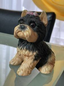 【2558.加藤工芸 KATOKOGEI ヨークシャーテリアの置物 YORKSHIRETERRIER】