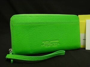 ■新品■未使用■ MARC JACOBS マークジェイコブス レザー ラウンドファスナー 長財布 ウォレット グリーン系 BF8118