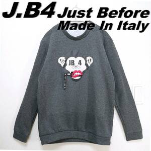 イタリア製★裏起毛スウエット【JB4 Just Before】JB17AUFFS19-98　猿　グレー　トレーナー　Mサイズ　ユニセックス　メンズ　201015-04