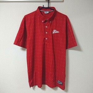 FILA GOLF フィラ ゴルフ スポーツ トレーニング ウェア トップス シャツ 半袖 赤 白 ネイビー 黄 ドット 水玉 3L 大きめ 人気 定番